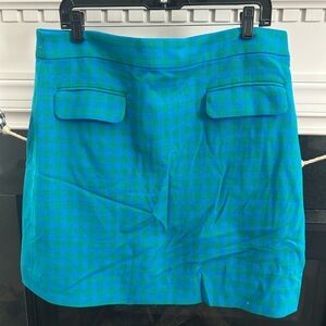 J. Crew Teal and Blue Plaid Skirt